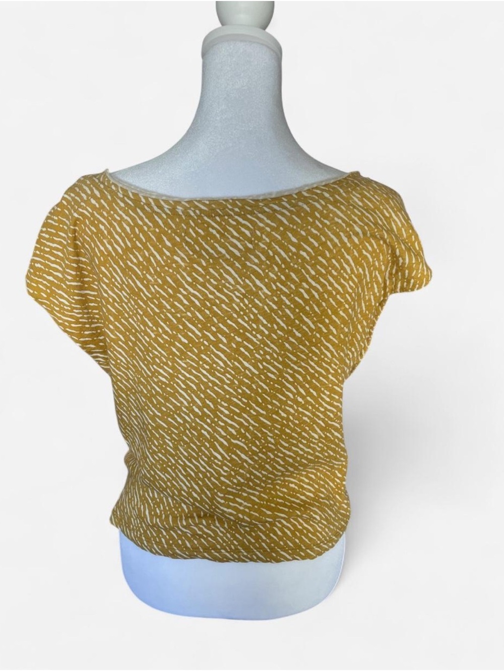 Anthropologie Mustard Short Sleeve Tie-Front Blouse - Picture 2 of 4